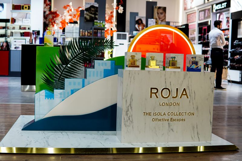 Roja Parfums Isola Collection installation at Gallery Monalisa, Erbil